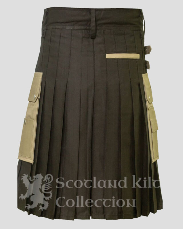 Hybrid Kilt Black and Khaki back side