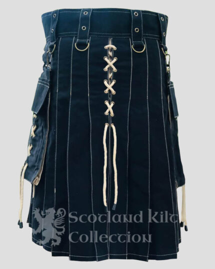 Hybrid Kilt Black and Khaki back side