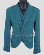 Lovet blue Tweed Argyle Jacket With Five Button Vest (1)