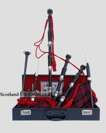 MacDonald Tartan Black Finish Bagpipe Set