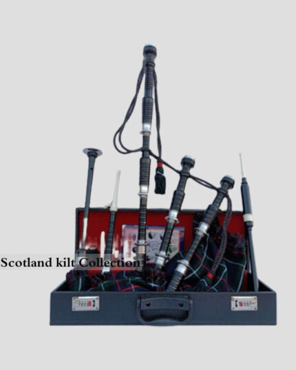 Mackenzie Tartan Black Finish Bagpipe Set