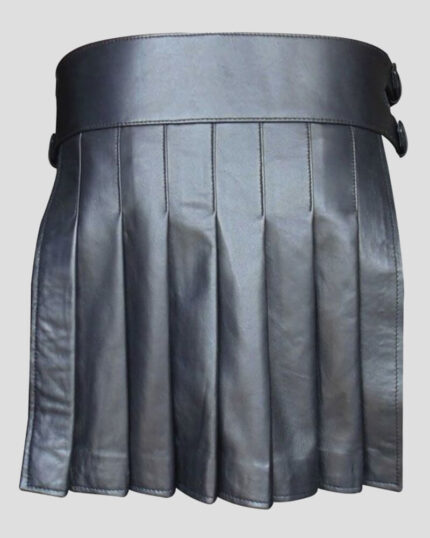 Mini Studded Leather Kilt back side