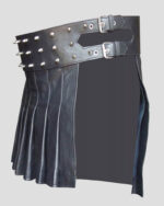 Mini Studded Leather Kilt left side