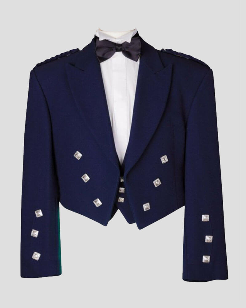 Navy Blue Prince Charlie Jacket With Vest