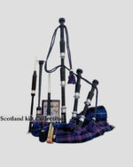 Pride Of Scotland Tartan Black Finish Bagpipe Set