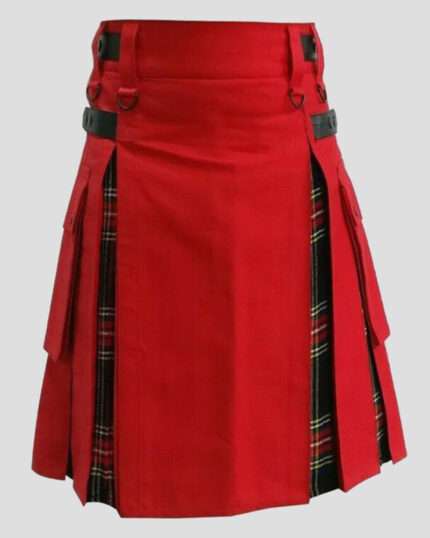 Red Hybrid Kilt - Scotland kilt Collection