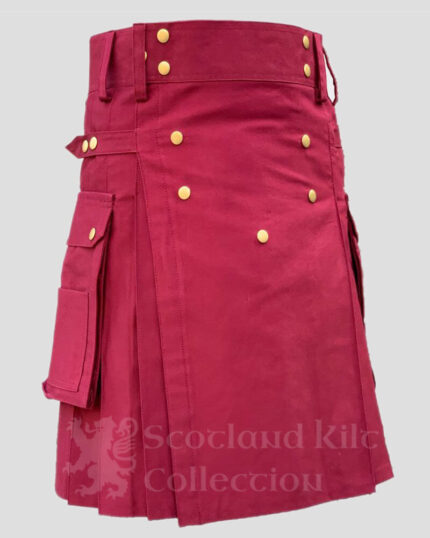 Red Modern Utility Kilt