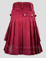Red Modern Utility Kilt back side