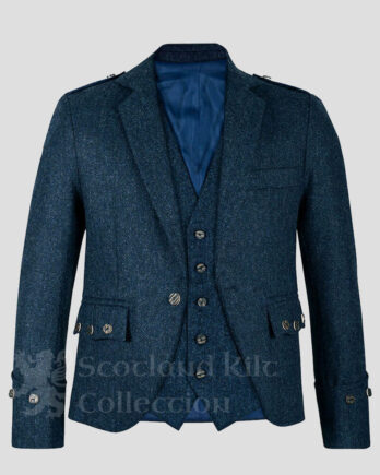Scottish Blue Tweed Argyle Jacket