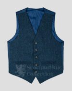 Scottish Blue Tweed Argyle Jacket with vest