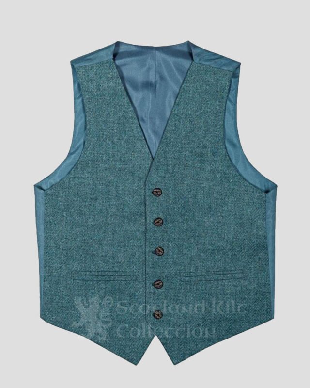 Scottish Highland Men's Green Tweed Argyle Kilt Jacket