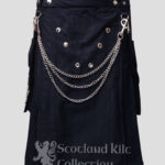 Scottish Steampunk Gothic Utility Kilt front side
