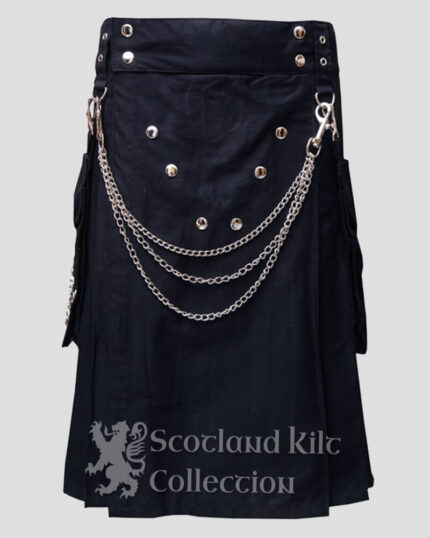 Scottish Steampunk Gothic Utility Kilt front side
