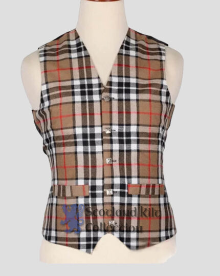 Thompson Camel Tartan Vest