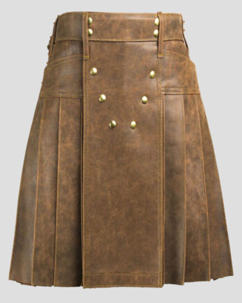 Vintage Leather Kilt front side