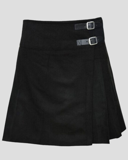 Women Black Tartan Kilt/Skirt