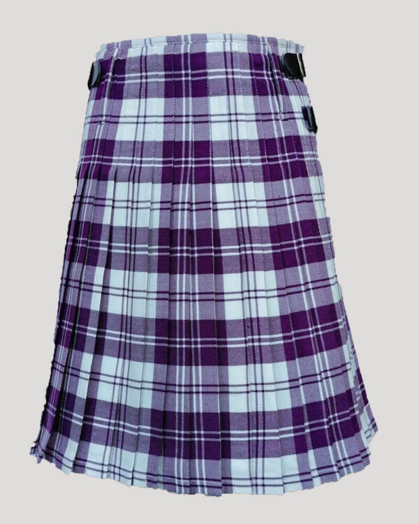 Clan Erskine Dress Purple and White Tartan Kilt back side