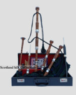 BLACK WATCH TARTAN NATURAL FINISH BAGPIPE SET