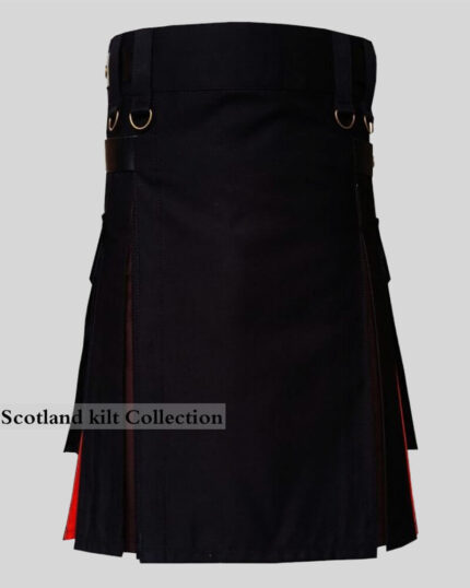 Black Hybrid Utility Bear Pride Kilt front