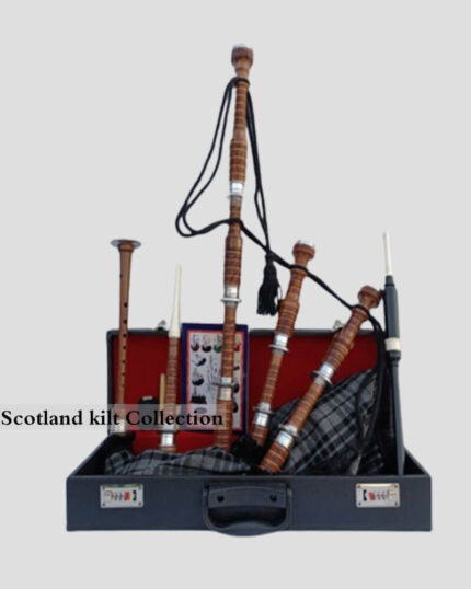 GRAY WATCH TARTAN NATURAL FINISH BAGPIPE SET