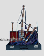 PRIDE OF SCOTLAND TARTAN NATURAL FINISH BAGPIPE SET