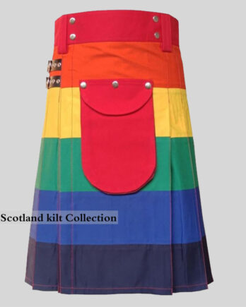 Pride Rainbow Hybrid Kilt front | Multi Color Kilt Like a Rainbow