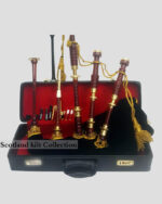 Scottish Great Highland Bagpipes Golden Engraved Mounts short