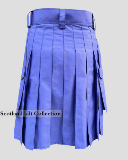 Slash Pocket Blue Utility Kilt backside
