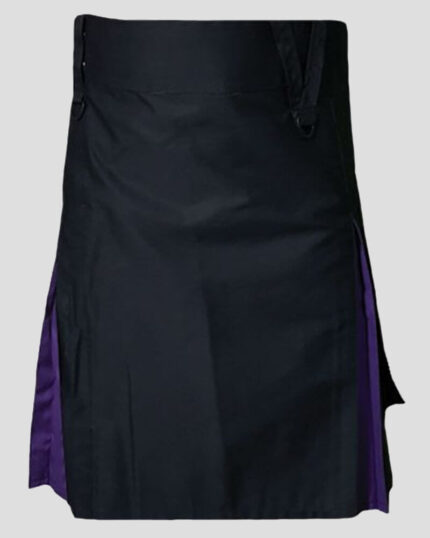 Custom Black And Purple Hybrid Kilt