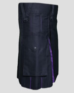 Custom Black And Purple Hybrid Kilt rightside