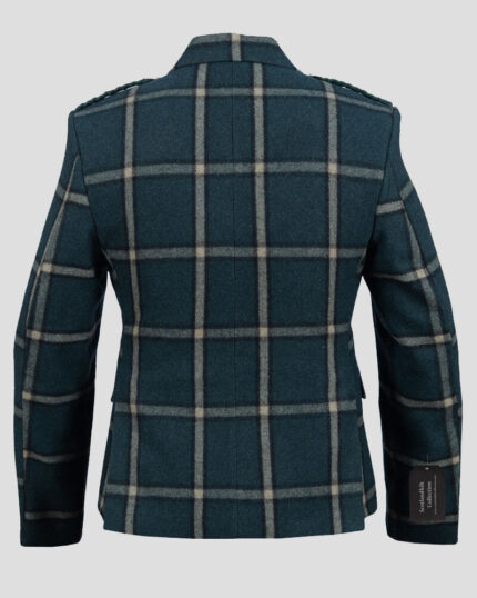 Green Pure Wool Argyll Jacket With WaistcoatVest