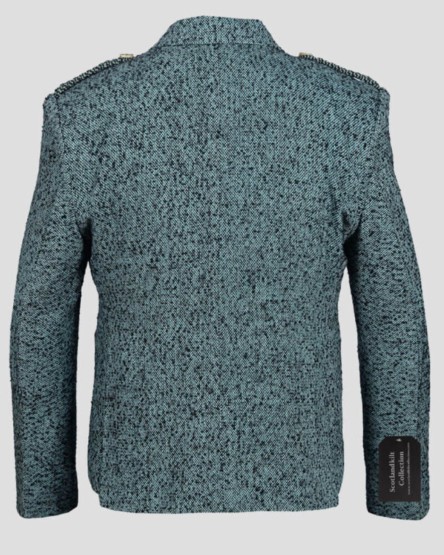 Black And Blue Argyll Jacket With Waistcoat