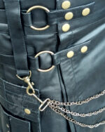 Black Fashion Leather Kilt - 100% Genuine Leather