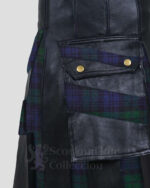 Black Watch Tartan Leather Hybrid Kilt