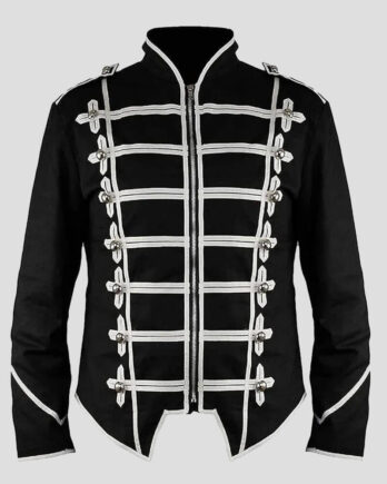 Black Gothic Steampunk Military Drummer Parade Jacket
