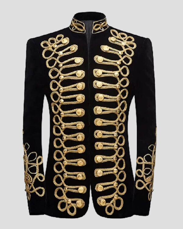 Black Velvet Military Steampunk Jacket