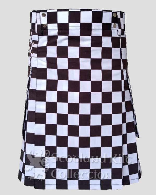 Black & White Checkered Utility Hybrid Kilt