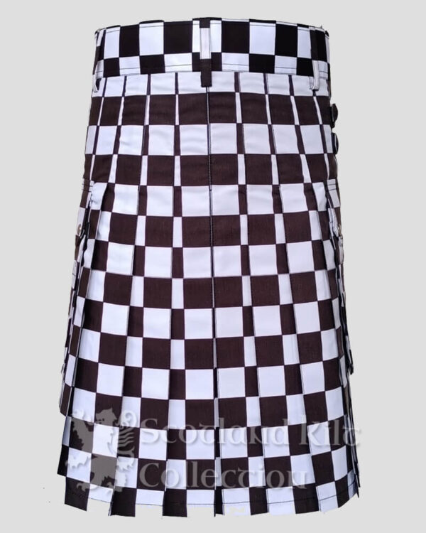 Black & White Checkered Utility Hybrid Kilt