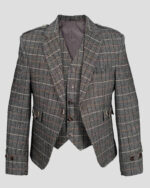 Brown Tweed Wool Argyll Jacket With Waistcoat/Vest