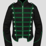 Green Black Gothic Steampunk Military Drummer Parade Jacket