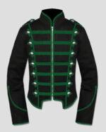 Green Black Gothic Steampunk Military Drummer Parade Jacket
