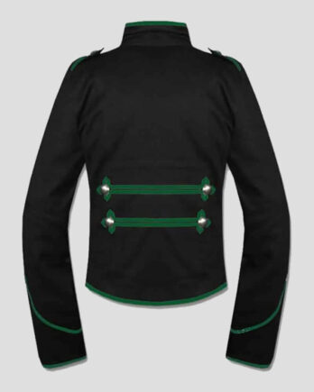 Green Black Gothic Steampunk Military Drummer Parade Jacket