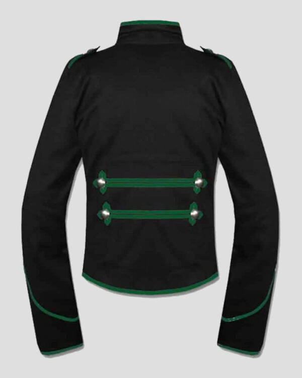 Green Black Gothic Steampunk Military Drummer Parade Jacket