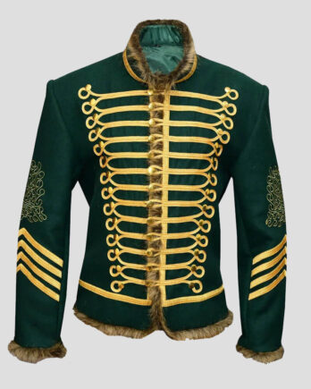 Jimi Hendrix Pipe Band 18th Century Napoleonic Green Hussar Jacket