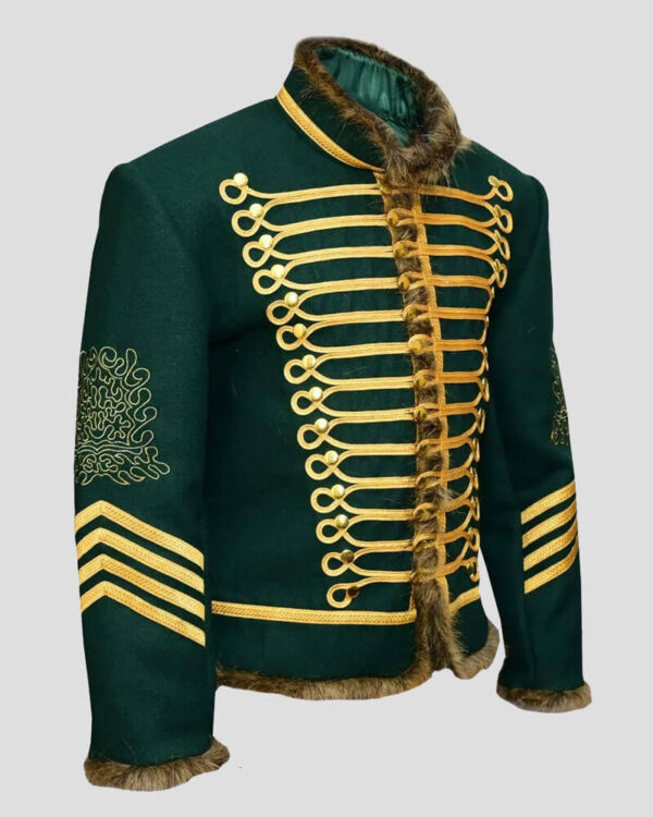 Jimi Hendrix Pipe Band 18th Century Napoleonic Green Hussar Jacket