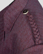 Maroon Pure Wool Tweed Argyll Jacket With Waistcoat/Vest