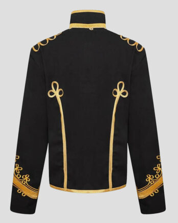 Men’s Black Marching Band Drummer Military Parade Jacket