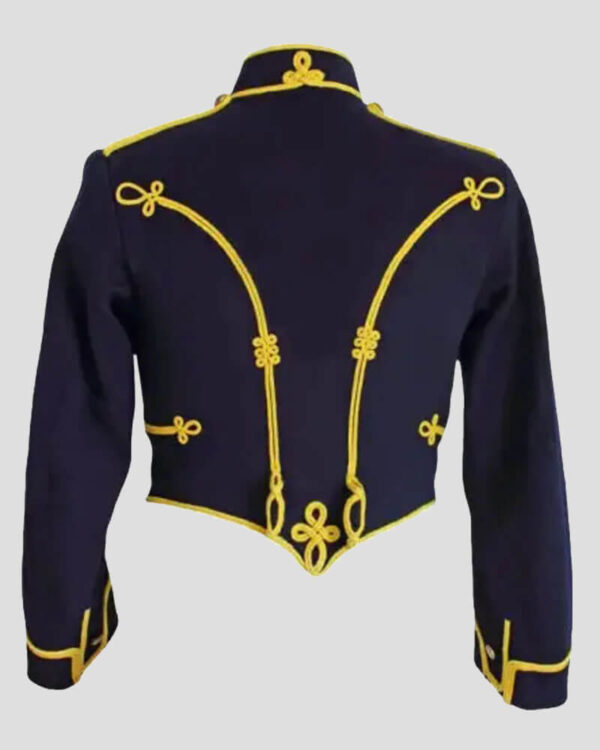 Mens Navy Blue Hussar Military Jacket backside