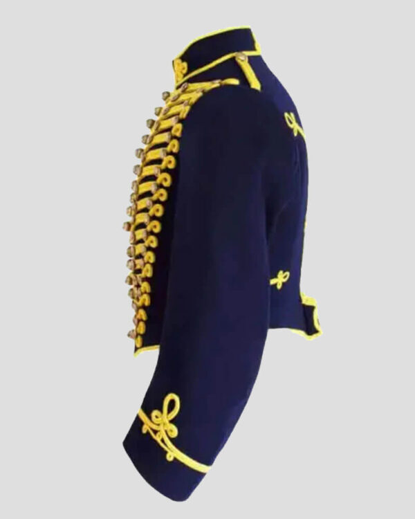 Mens Navy Blue Hussar Military Jacket leftside