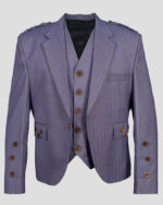 Scottish Purple Argyll Tweed Jacket And Vest